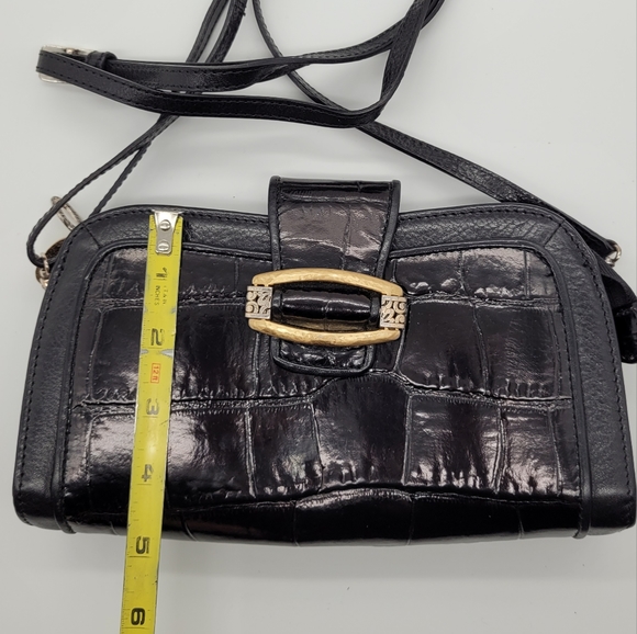 BRIGHTON | Sensation croc embossed leather clutch wallet with shoulder strap - Picture 14 of 15